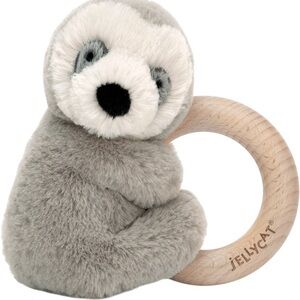 Jellycat Plush Sloth shooshu Wooden Ring toy plushie stuffie baby toy rattle
